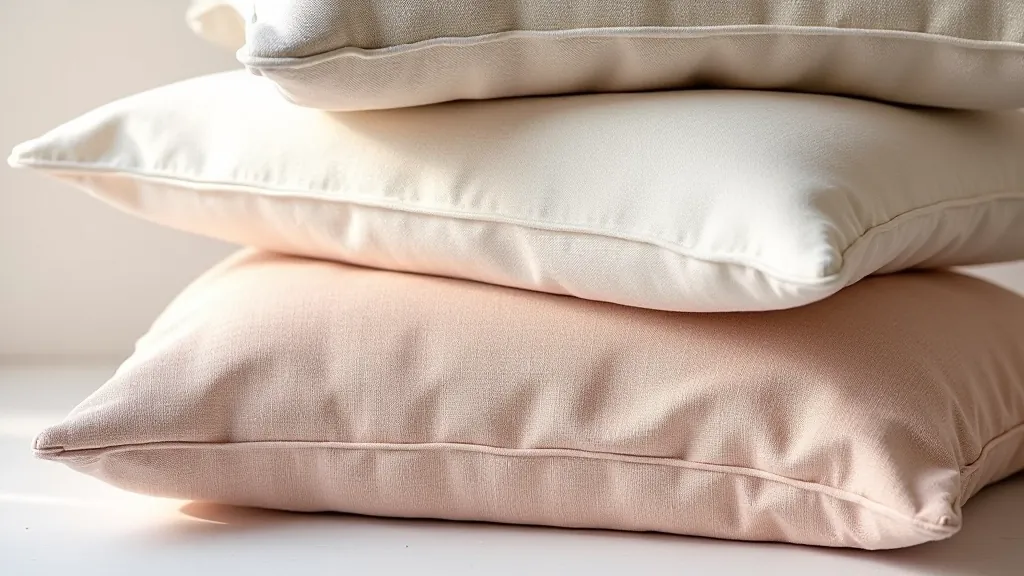Detail texture comparison of different cushion fabrics showing linen, velvet, knit and woven materials