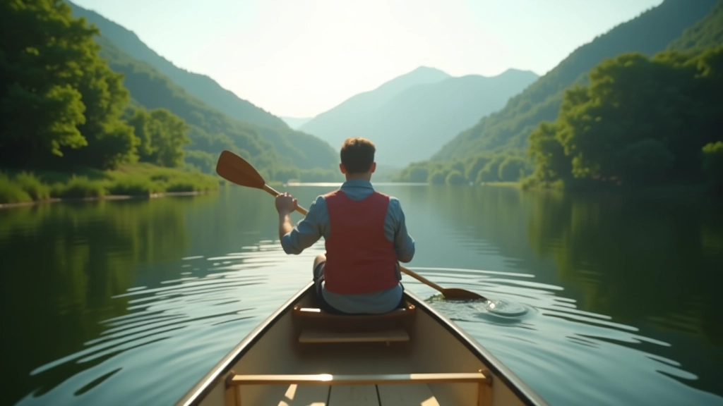 Canoe paddling on a Czech river